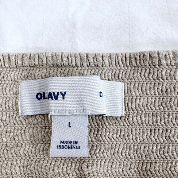 Old Navy Womens Linen Blend Smocked Back Fit and Flare Dress Beige Large - Picture 7 of 8